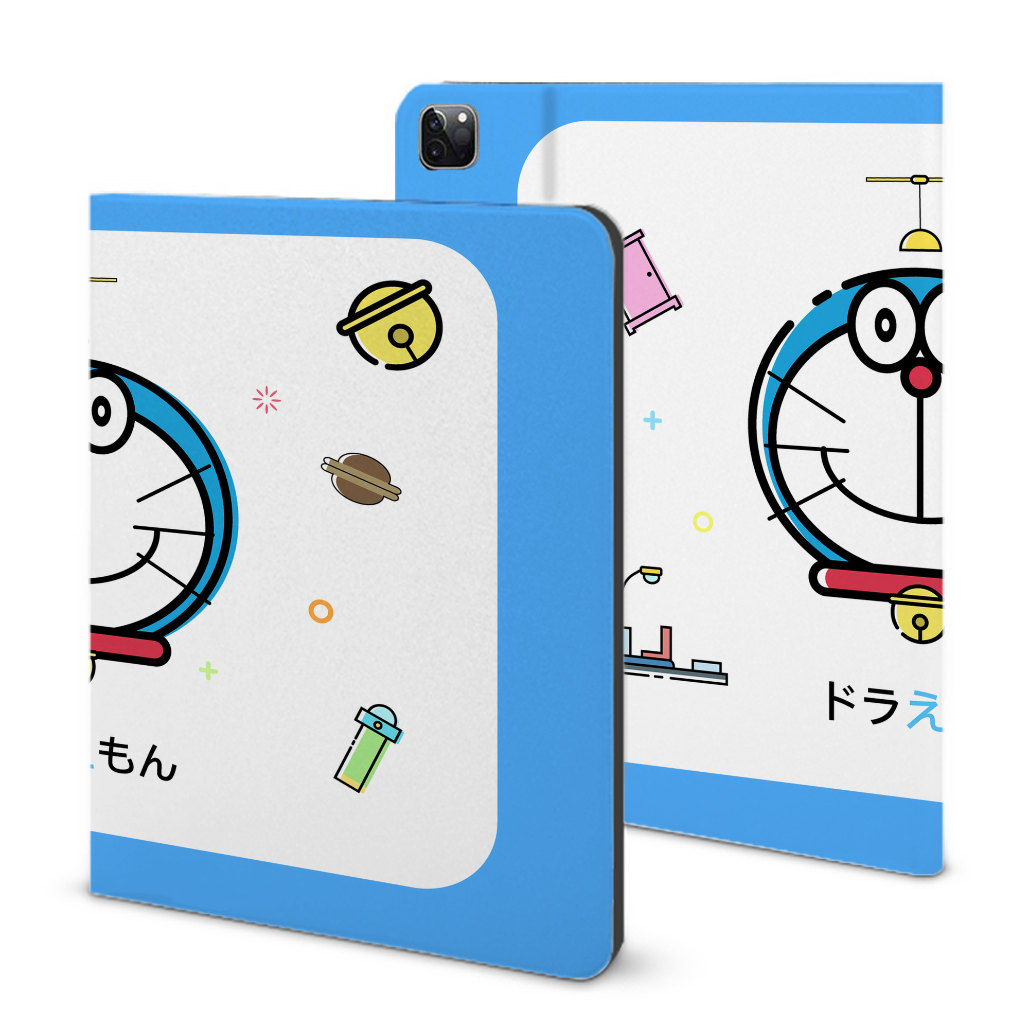 （画像用） ドラえもん Doraemon IPad ケース ブック型 PUレザー TPU 耐衝撃 軽量 薄型 ペン収納なし 全面保護 IPad 各モデル対応